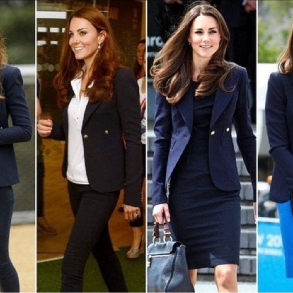 Smythe Classic Duchess Blazer in Navy ASO Kate Middleton